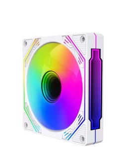 SHARX SHARX INFINITY(IX-120W), Pack of 3 ARGB Case Fans, White, 120mm , Low Noise Anti Vibration Pads, 3 Sides Infinity Mirror, 4pin/3pin PWM Motherboard Light Sync, With Remote Controller, For Computer Case and Liquid Cooler  - Image 4