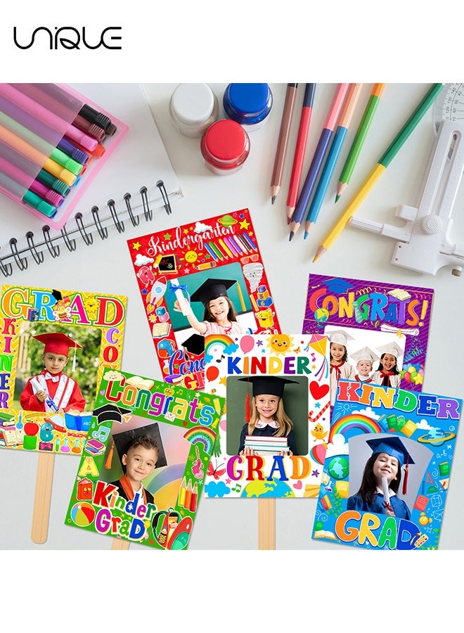 يونيك ست عبوات من مجموعات الأعمال اليدوية لتخرج روضة الأطفال للأطفال - تهانينا للخريج - إطارات صور DIY لفنون الحفلات - هدايا ديكور للحفلة الصفية أو المنزلية - Image 4