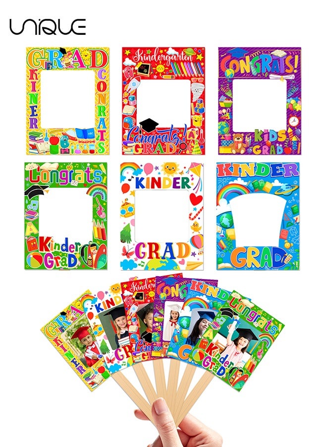 يونيك ست عبوات من مجموعات الأعمال اليدوية لتخرج روضة الأطفال للأطفال - تهانينا للخريج - إطارات صور DIY لفنون الحفلات - هدايا ديكور للحفلة الصفية أو المنزلية - Image 1