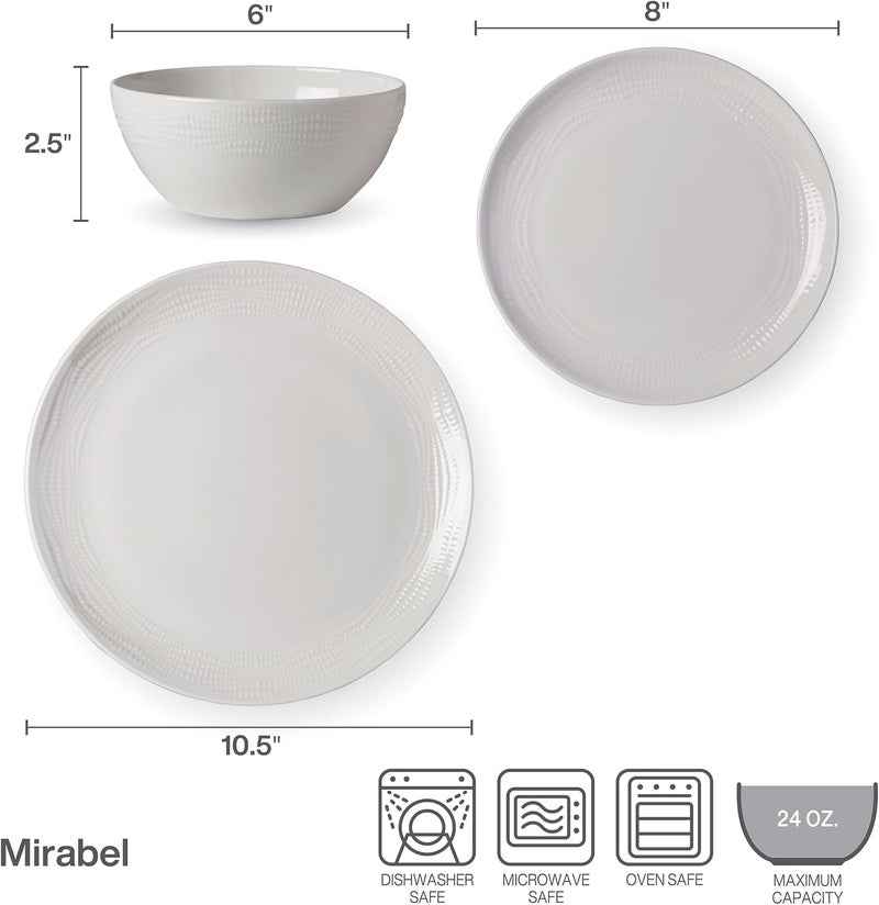 Mikasa طقم أدوات المائدة ميرا بيل من ميكاسا، 12 قطعة، مقاوم للكسر، خدمة لـ 4 أشخاص - Image 3