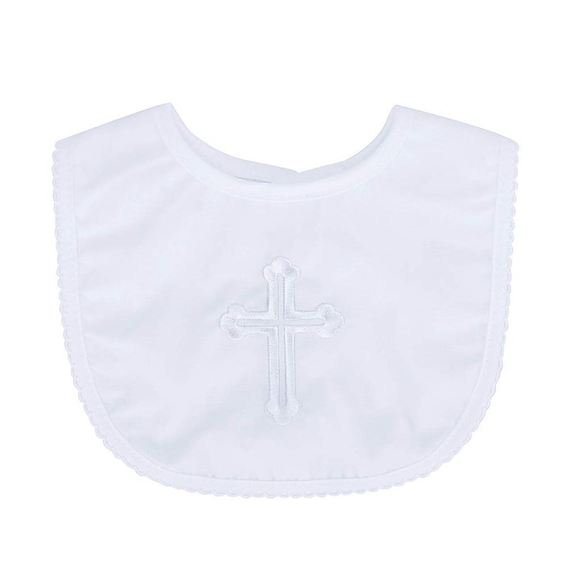 ESTAMICO Infant Baby Boys Girls Christening Baptism Outfits Embroidered Cross Bib - Image 2