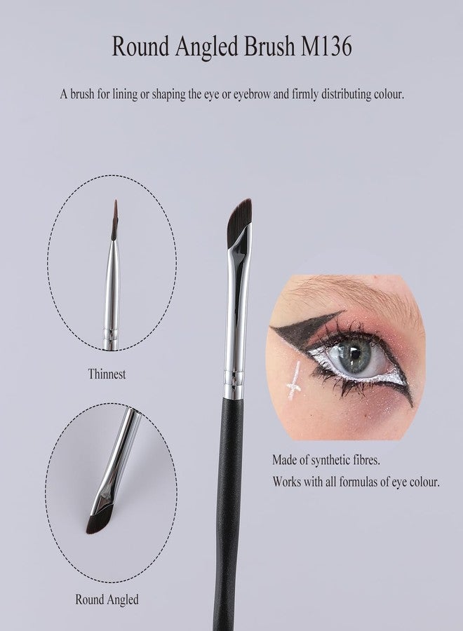 ENERGY Eyeliner Brush Fine Angled Eyeliner Eyebrow Concealer Brush Professional Flat Eye Makeup Brush for Eyelid Liner,Eyebrows,Eyeliner,Liplid Defining with Gel,Waxes,Cream,Liquid Cosmetics M136 - Image 2