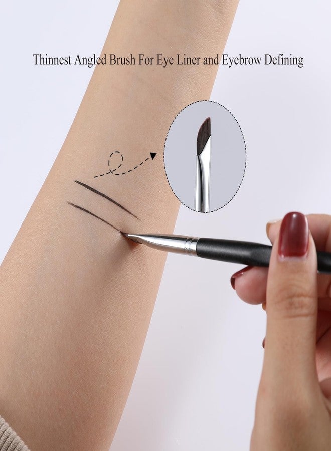 ENERGY Eyeliner Brush Fine Angled Eyeliner Eyebrow Concealer Brush Professional Flat Eye Makeup Brush for Eyelid Liner,Eyebrows,Eyeliner,Liplid Defining with Gel,Waxes,Cream,Liquid Cosmetics M136 - Image 3