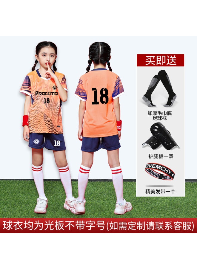 Syd-g5025 Fluorescent Orange Light Board Two-piece Set Football Socks Hair Band Leg Guard]] Football Jersey - Image 1
