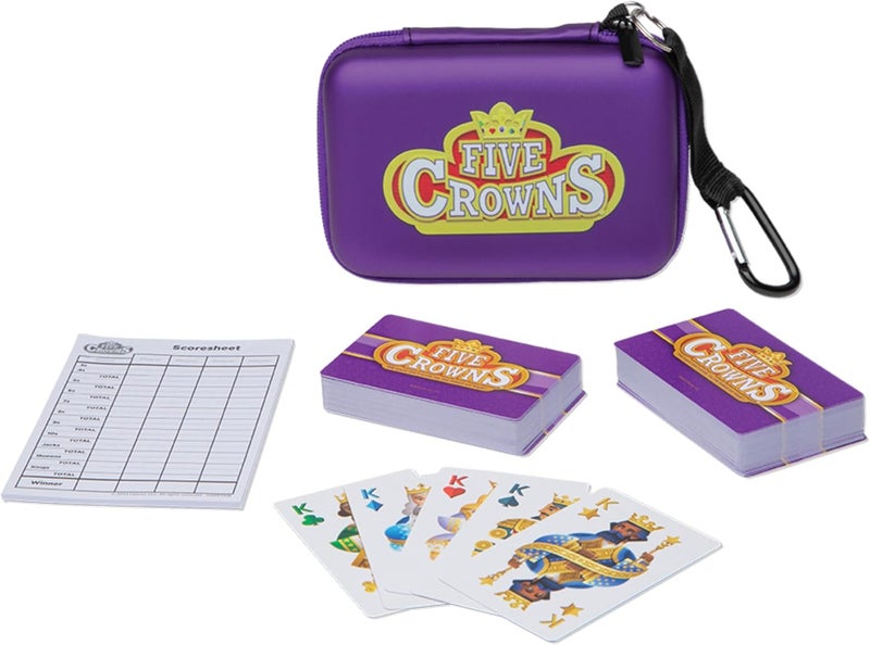 PlayMonster Five Crowns Travel Case Bundle, Cards, Scorecard Included – Card Game for Kids and Adults, Family Game Night, The Game isn’t Over Until The Kings Go Wild!, 5 Suited Rummy Style Card Game, Ages 8+ - Image 1