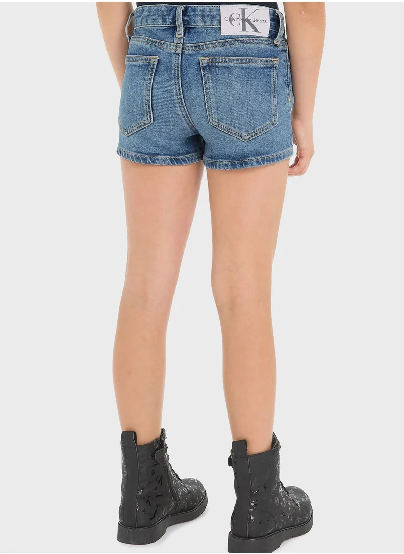 Calvin Klein Jeans Youth Mid Wash Denim Shorts