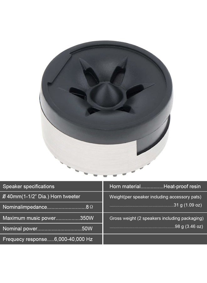 DriSentri 2 Pieces Car Tweeters 350W High Efficiency Mini Dome Tweeter Speakers for Car Audio System - Image 2