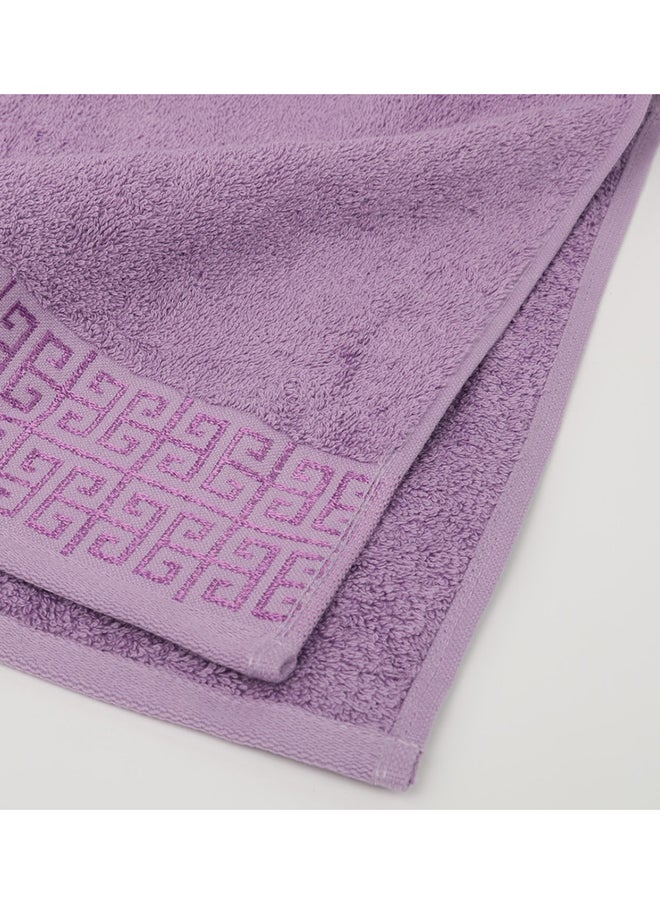White Rose Towel GREEKY S - 500 GSM - 100% Cotton Terry - Jacquard Border- 1 Bath Sheet 85x160 cm- Luxury Touch - Extra Absorbent-Lavender  - Image 3