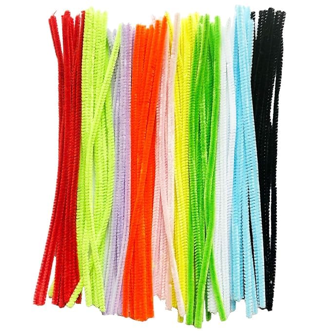Luoshi 90pc Fuzzy Chenille Stems Pipe Cleaners for Flower Bouquet Making, Kids DIY Craft Projects and Decorations(multicolor) - Image 1