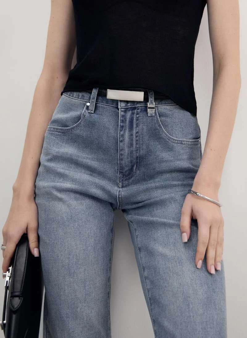 Lichi Slim belt with rectangular buckle