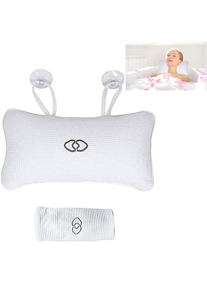 Zaboon Bathtub Pillow Home Spa Bath Pillow Inflatable Cushion Head Neck Back Shoulders Rest Relax Suction Cup Bathroom Support For Hot Tub Luxurious Headrestantislip Bathtub Pillow - Image 1