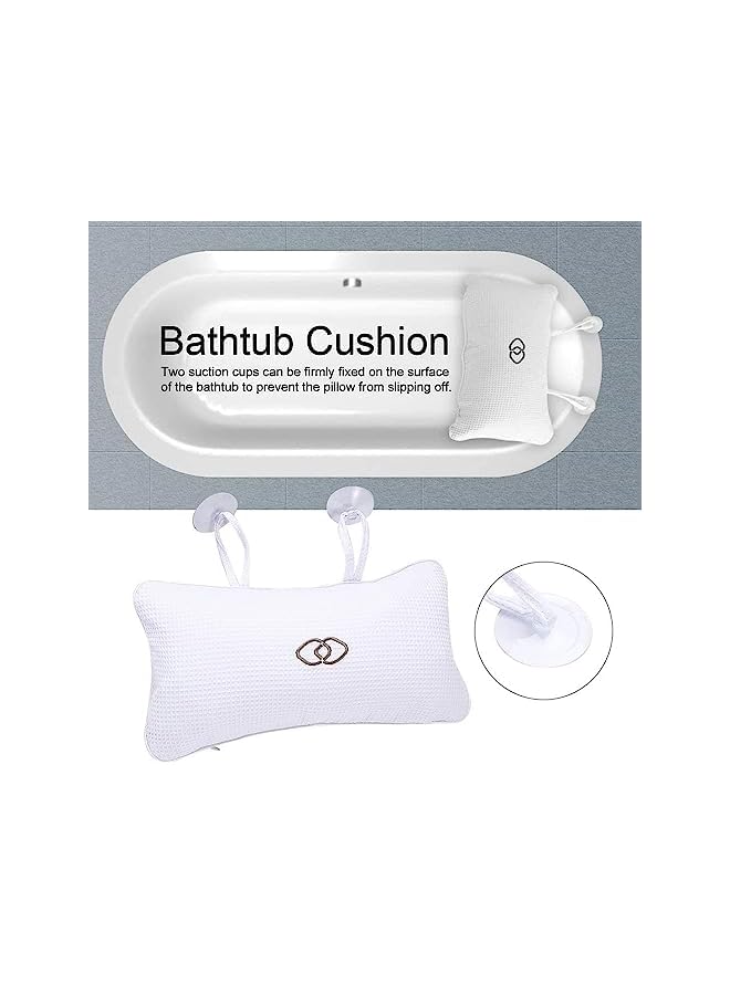 Zaboon Bathtub Pillow Home Spa Bath Pillow Inflatable Cushion Head Neck Back Shoulders Rest Relax Suction Cup Bathroom Support For Hot Tub Luxurious Headrestantislip Bathtub Pillow - Image 3