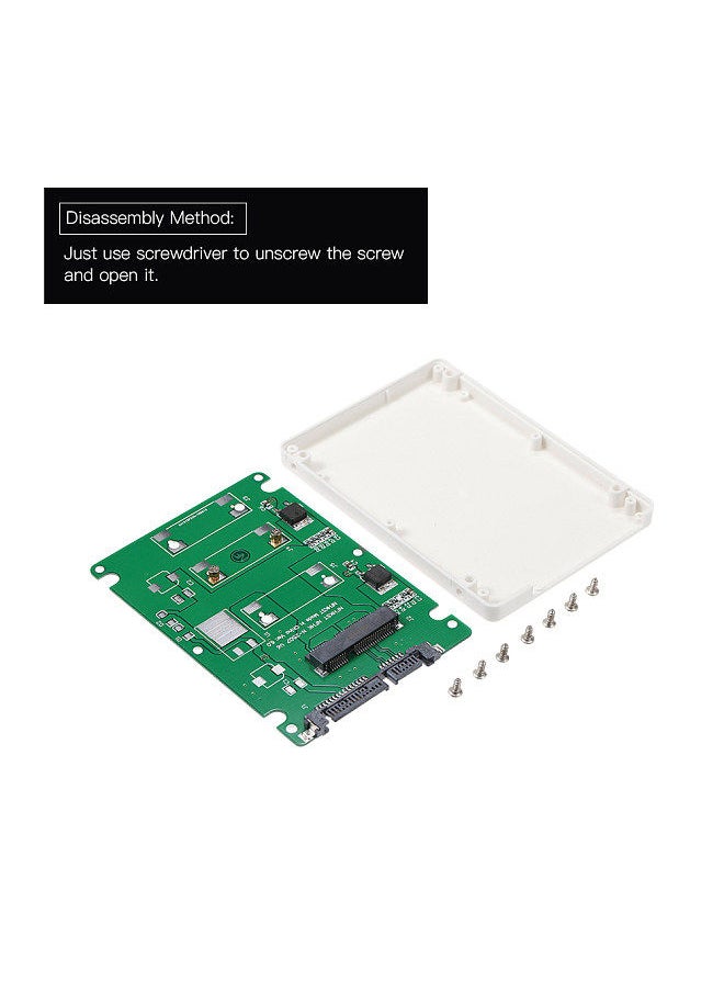mSATA to SATA Enclosure mSATA to 2.5 SATA Adapter SSD Hard Drive Converter to SATA 3.0 Card with Case