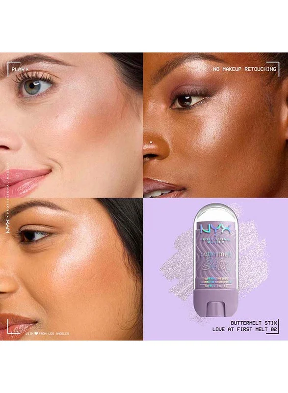 Nyx Professional Makeup  NYX Professional Makeup Buttermelt Stix, Glow Boosting Stix, up to 8 HR wear, Love At First Melt for Women | Best Price UAE