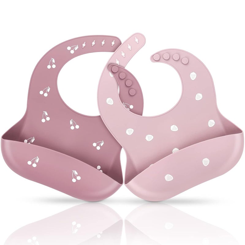 ME.FAN MEFAN Silicone Baby Bibs for Babies  Toddlers  Adjustable Silicone Bibs Set of 2 - Image 1