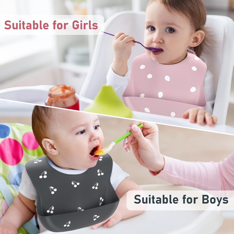 ME.FAN MEFAN Silicone Baby Bibs for Babies  Toddlers  Adjustable Silicone Bibs Set of 2 - Image 5