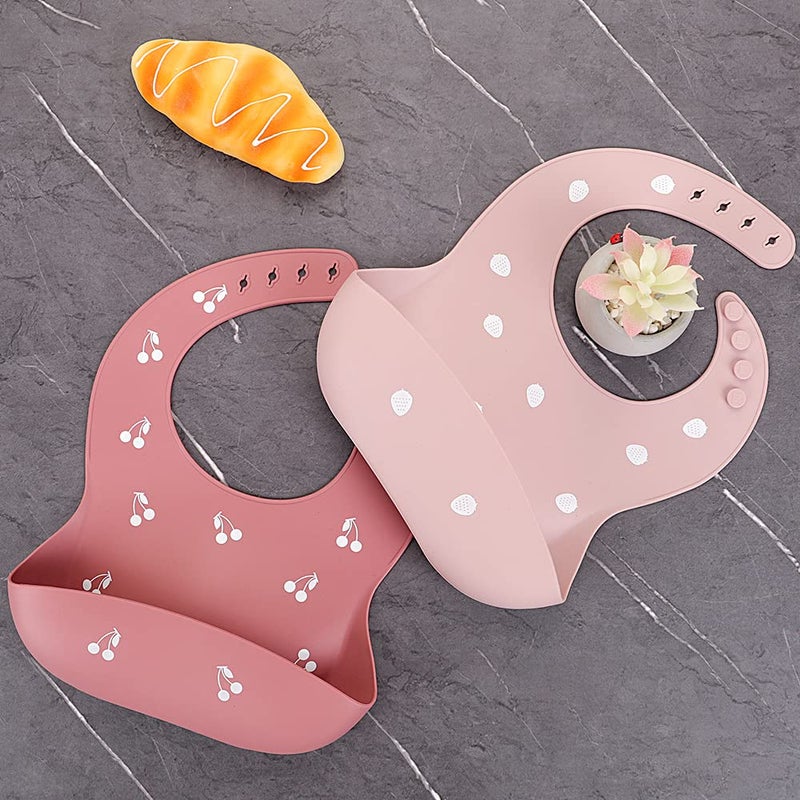 ME.FAN MEFAN Silicone Baby Bibs for Babies  Toddlers  Adjustable Silicone Bibs Set of 2 - Image 2