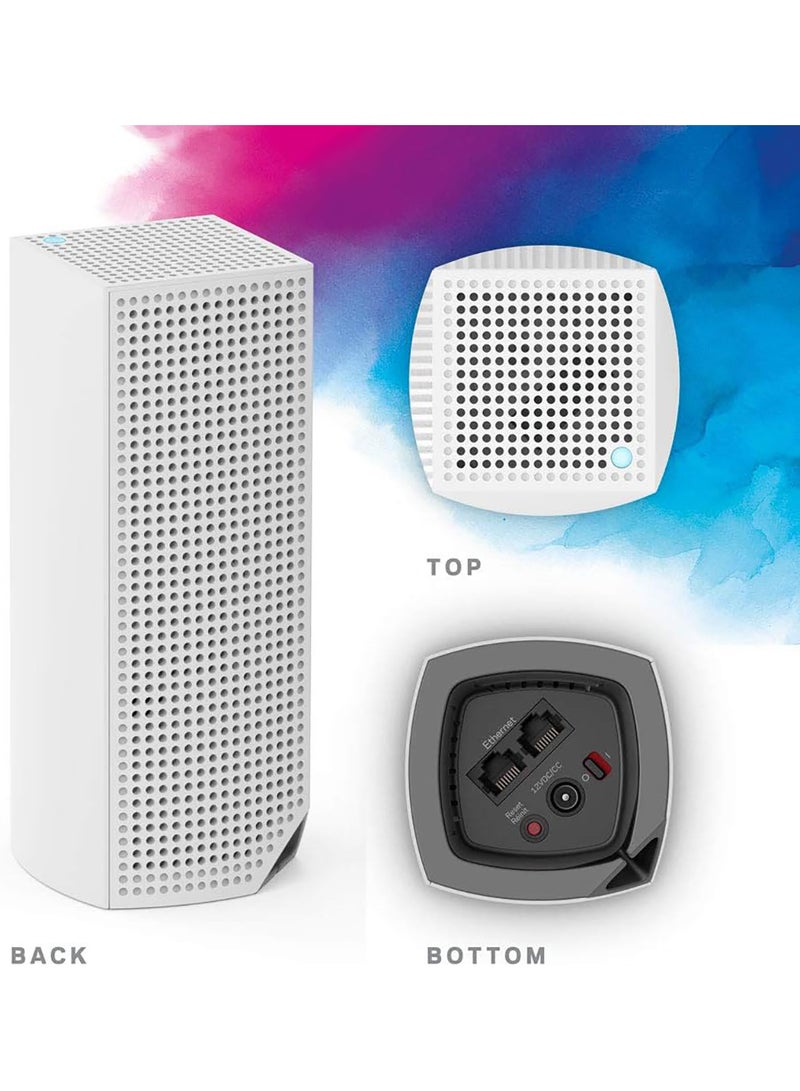 لينكسيس راوتر فيلوب WHW0302 بنظام شبكة واي فاي ثلاثي النطاق للمنزل بالكامل، مجموعة من قطعتين أبيض - Image 2