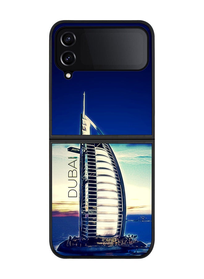 Stylizedd Rugged Black edge case for Samsung Galaxy Z Flip4 Slim fit Soft Case Flexible Rubber Edges Anti Drop TPU Gel Thin Cover - Burj Al Arab - Dubai - Image 1
