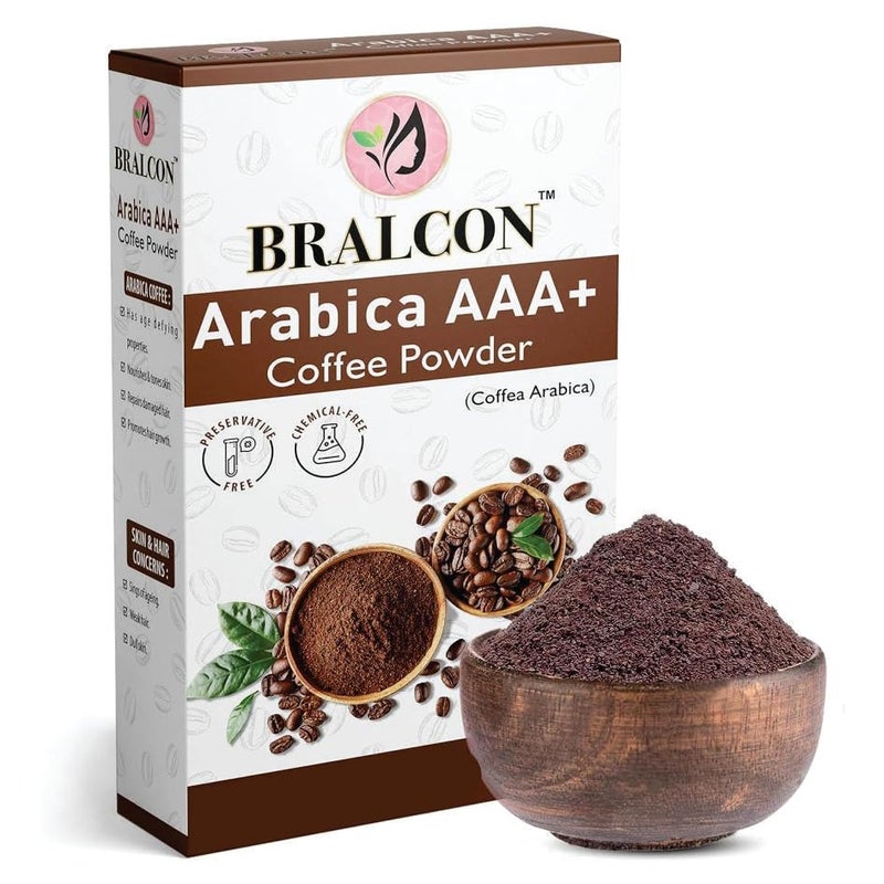 BRALCON Arabica AAA+ Coffee Powder 100g for Body Scrub, Tan Removal, Skin & Hair | 100% Natural Powder | Minimizes Fine Lines, Wrinkles, Strengthens Hair Follicles - Image 1