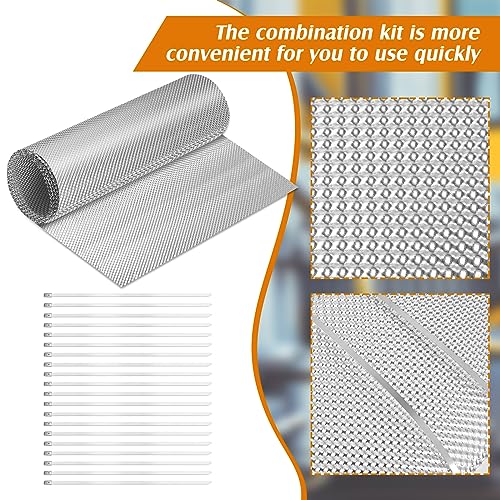 Datanly Exhaust Heat Shield Automotive, Embossed Aluminum Heat Shield Material with 20 Pcs Cable Metal Zip Ties for Fire Wall, Exhaust Wrap, Wall Behind Grill(15" x 93") - Image 4