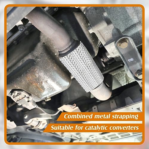 Datanly Exhaust Heat Shield Automotive, Embossed Aluminum Heat Shield Material with 20 Pcs Cable Metal Zip Ties for Fire Wall, Exhaust Wrap, Wall Behind Grill(15" x 93") - Image 3