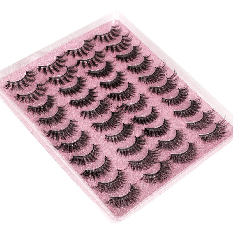 alphonse 20 Pairs False Eyelashes 3D Faux Mink Lashes Natural Look Wispy Fake Eyelashes ALPHONSE 16-20MM Fluffy Volume Long Thick Lashes Pack 5 Styles Mixed - Image 5