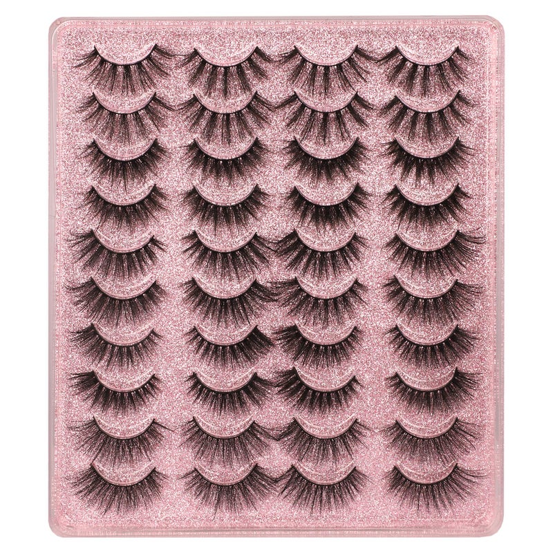 alphonse 20 Pairs False Eyelashes 3D Faux Mink Lashes Natural Look Wispy Fake Eyelashes ALPHONSE 16-20MM Fluffy Volume Long Thick Lashes Pack 5 Styles Mixed - Image 1