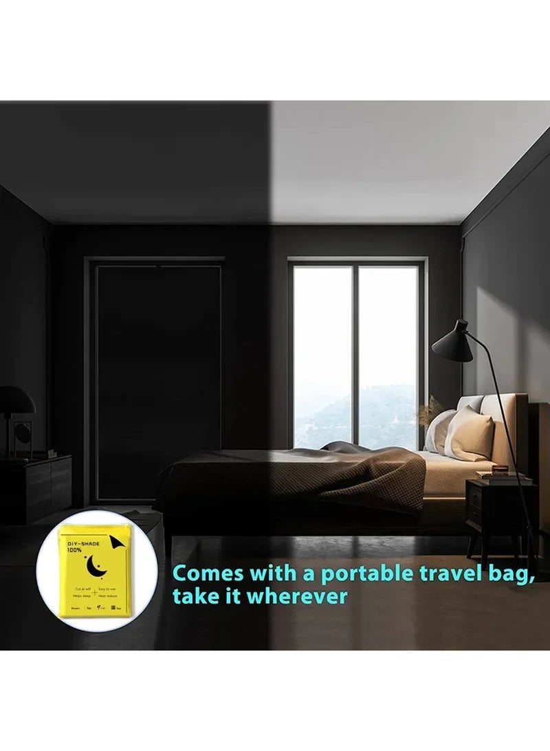ميكسد ستائر تعتيم محمولة مع شريط لاصق ذاتي للسفر وواقي من الشمس وستائر تظليل لغرفة النوم وغرفة المعيشة والحمام والعلية ستائر التعتيم العرض 145 سم الطول 100 سم - Image 4