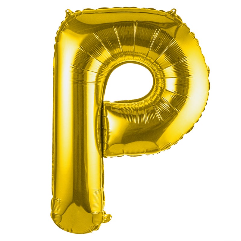 Restaurantware-Balloonify 40 Inch Letter Balloon, 1 Large Alphabet Party Balloon - Letter P, Self-Sealing, Gold Foil Mylar Balloon, Hanging Loop, Decoration For Birthday, Wedding, Or Graduation - Image 1