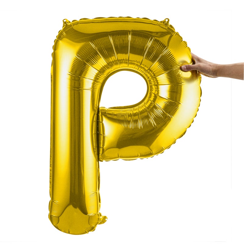 Restaurantware-Balloonify 40 Inch Letter Balloon, 1 Large Alphabet Party Balloon - Letter P, Self-Sealing, Gold Foil Mylar Balloon, Hanging Loop, Decoration For Birthday, Wedding, Or Graduation - Image 2