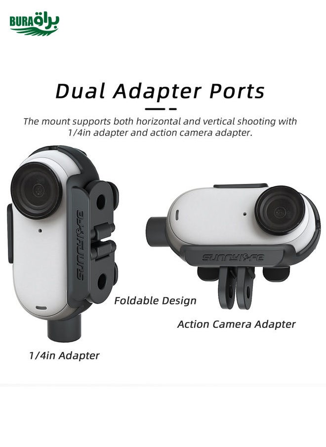 BURAQ For Insta360 Go 3 Sunnylife IST-BK592 Mount Adapter Protective Frame Cage Mounting Brackets Housing Case(Black)  - Image 4