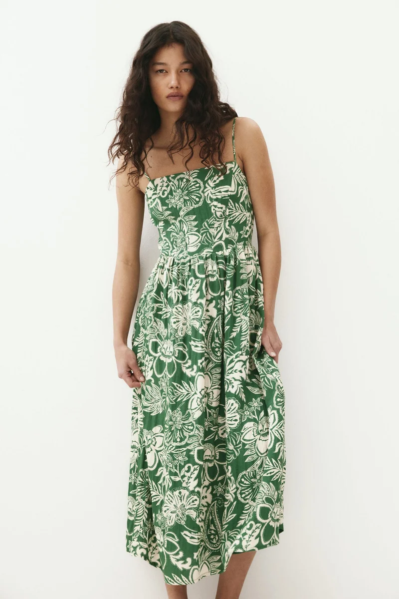 H&M Linen-blend midi dress