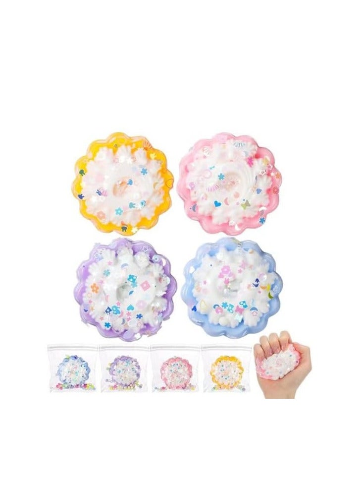 مجموعة من 4 قطع من ألعاب فوفو الناعمة لتخفيف التوتر من تابا فيدجيت من بيك ميش، ألعاب فيدجيت ناعمة ولزجة، هدية حسية لتخفيف القلق والاسترخاء للأطفال والكبار، للاستخدام في المكتب والمدرسة، هدايا الحفلات (كعكة)