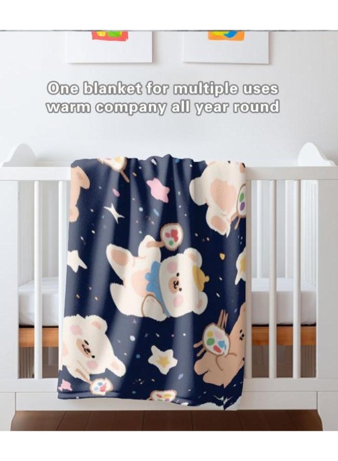 عام بطانية رقيقة من الفانيلا الكرتونية للأطفال والرضع (دافئة ومريحة، ومناسبة للنوم والألعاب) 70 سم * 100 سم - Image 4