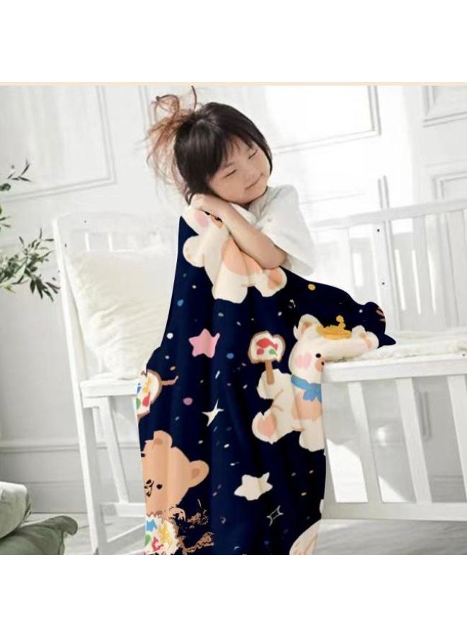 عام بطانية رقيقة من الفانيلا الكرتونية للأطفال والرضع (دافئة ومريحة، ومناسبة للنوم والألعاب) 70 سم * 100 سم - Image 2