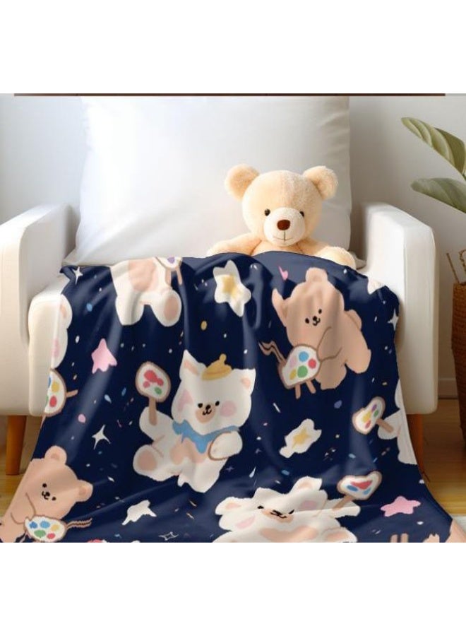 عام بطانية رقيقة من الفانيلا الكرتونية للأطفال والرضع (دافئة ومريحة، ومناسبة للنوم والألعاب) 70 سم * 100 سم - Image 3