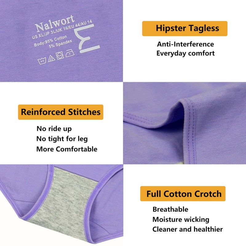 Nalwort Nalwort Girls Panties Big Kids Cotton Underwear for Teens Briefs Pack of 8  - Image 5