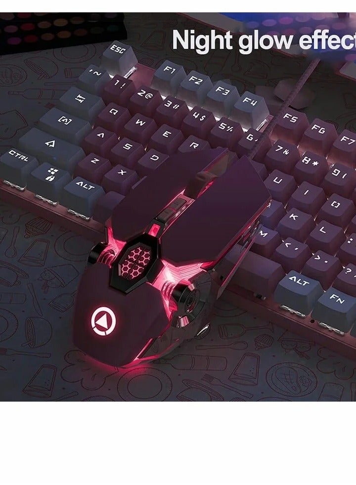 Gaming Mouse Wired Computer Mouse Mechanical Pink Optical USB Mouse 7 Buttons, 4 Levels Adjustable DPI Up to 3200, RGB Backlit, Sound Click PC Mouse Fit for Girls Gamer - Image 2