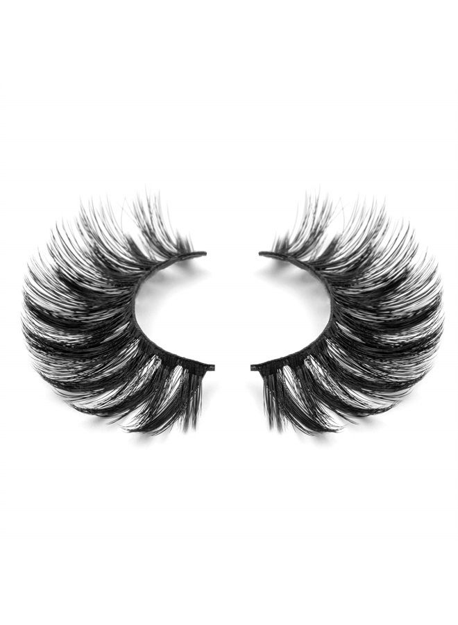 DYSILK False Eyelashes -10 Pairs 6D Faux Lashes Pack - Reusable Self Adhesive Eyelashes Lashes Natural Look Mink Fake Eyelashes Wispy Fluffy Cat Eye Lashes Soft Extension - Image 3