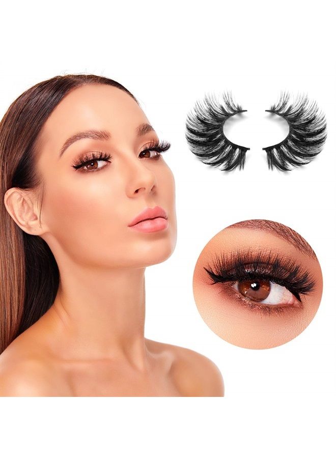 DYSILK False Eyelashes -10 Pairs 6D Faux Lashes Pack - Reusable Self Adhesive Eyelashes Lashes Natural Look Mink Fake Eyelashes Wispy Fluffy Cat Eye Lashes Soft Extension - Image 5