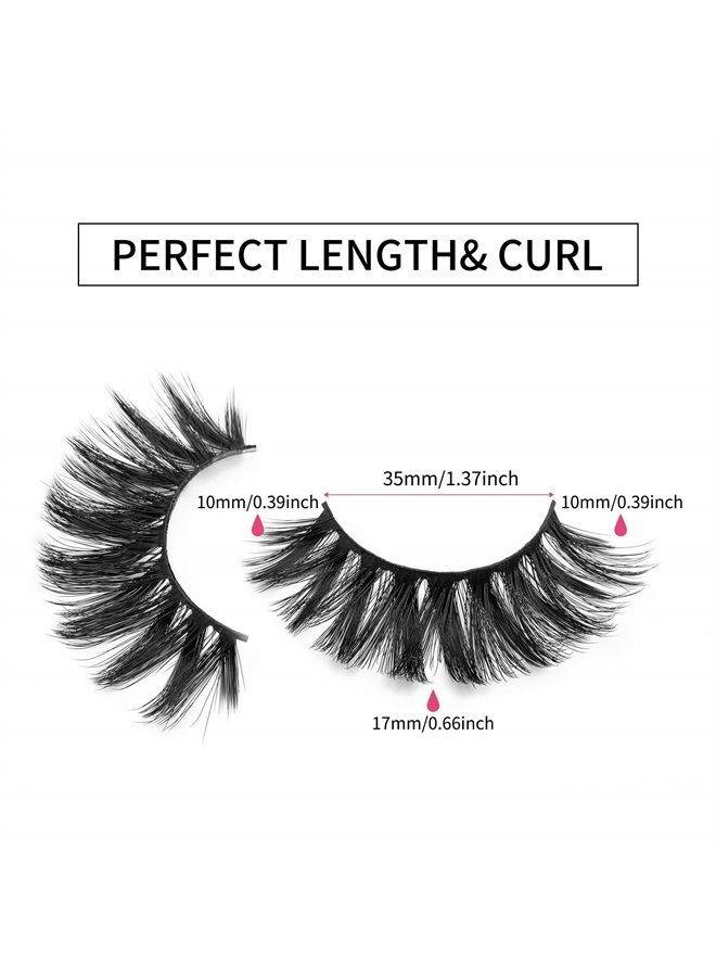 DYSILK False Eyelashes -10 Pairs 6D Faux Lashes Pack - Reusable Self Adhesive Eyelashes Lashes Natural Look Mink Fake Eyelashes Wispy Fluffy Cat Eye Lashes Soft Extension - Image 4