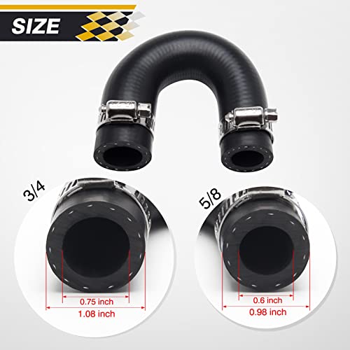 Somusen LS LT Heater Core Bypass Delete Hose Coolant Crossover with 2pcs Clamp Compatible with Chevrolet GM Pontiac LS LSX LS1 LS2 LS3 LS6 LS7 LQ4 LQ9 LT1 LT4 - Image 3