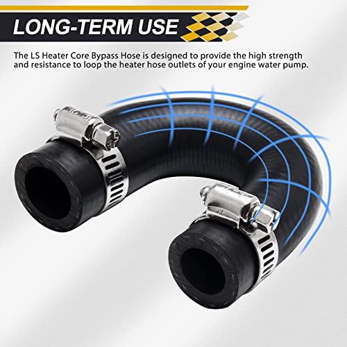Somusen LS LT Heater Core Bypass Delete Hose Coolant Crossover with 2pcs Clamp Compatible with Chevrolet GM Pontiac LS LSX LS1 LS2 LS3 LS6 LS7 LQ4 LQ9 LT1 LT4 - Image 2