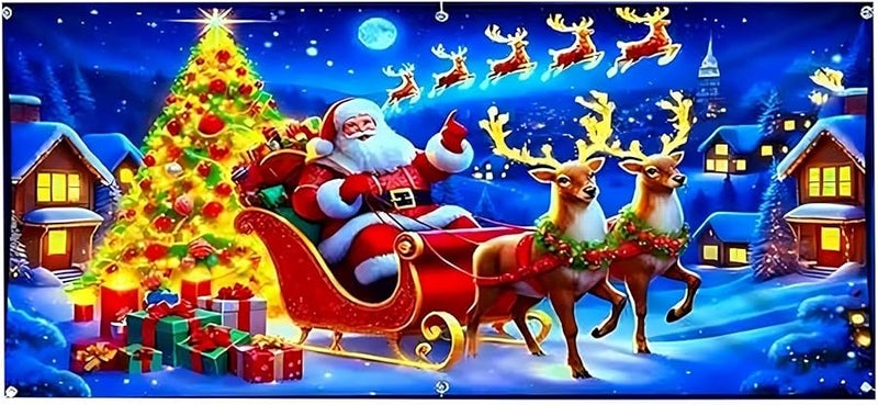 Christmas Garage Door Banner Size C Waterproof LED Light Outdoor Holiday Decor For House Party Yard Porch - Image 2