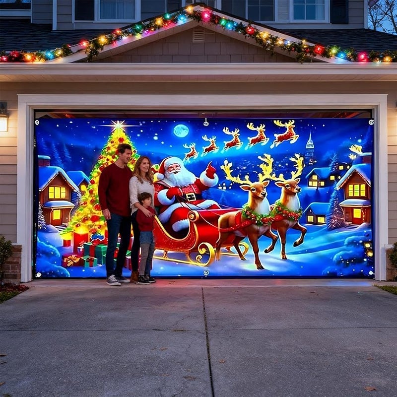 Christmas Garage Door Banner Size C Waterproof LED Light Outdoor Holiday Decor For House Party Yard Porch - Image 4