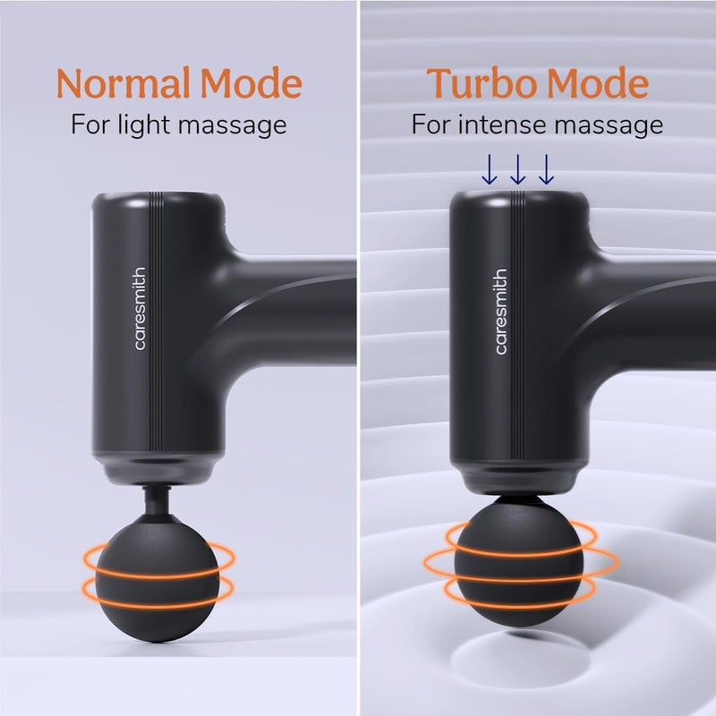 CARESMITH مسدس التدليك Charge Go | جهاز تدليك للجسم لتخفيف الألم | مسدس تدليك للظهر والساق والجسم بالكامل | 4 رؤوس متخصصة لتخفيف الألم في الجسم بالكامل - Image 4