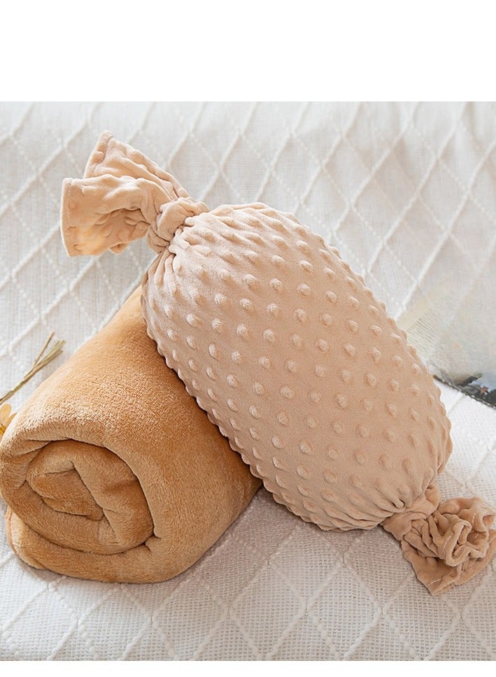 Candy Bean Pillow And Blanket Can Be Used For Both Car And Sofa Cushions, Suitable For Travel, Airplanes, Trains, Beds, Offices, And Rest  - Image 1