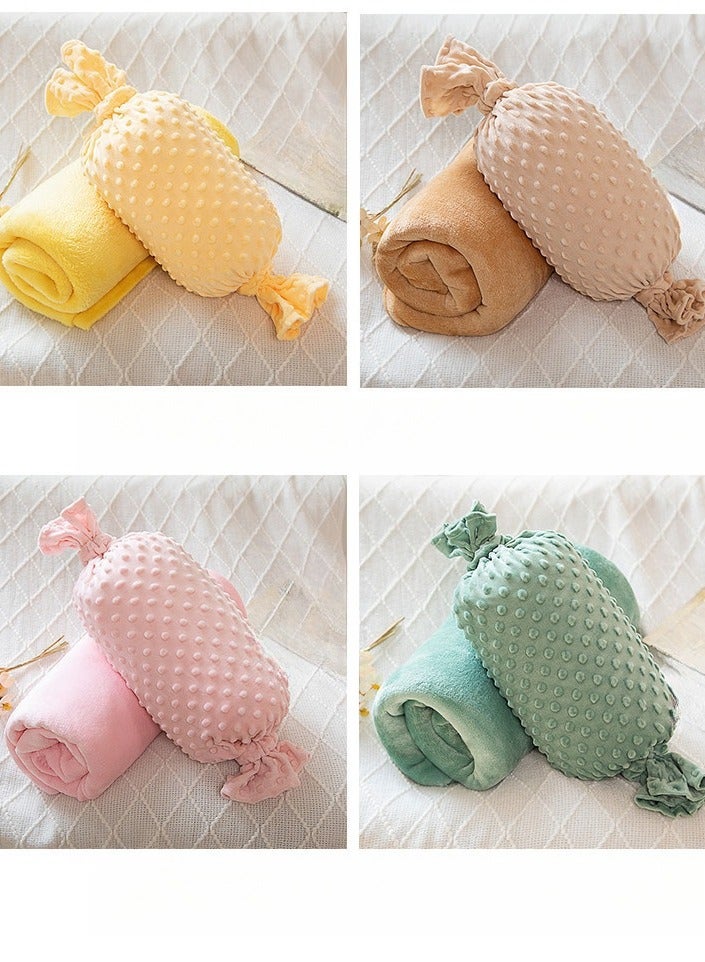 Candy Bean Pillow And Blanket Can Be Used For Both Car And Sofa Cushions, Suitable For Travel, Airplanes, Trains, Beds, Offices, And Rest  - Image 5
