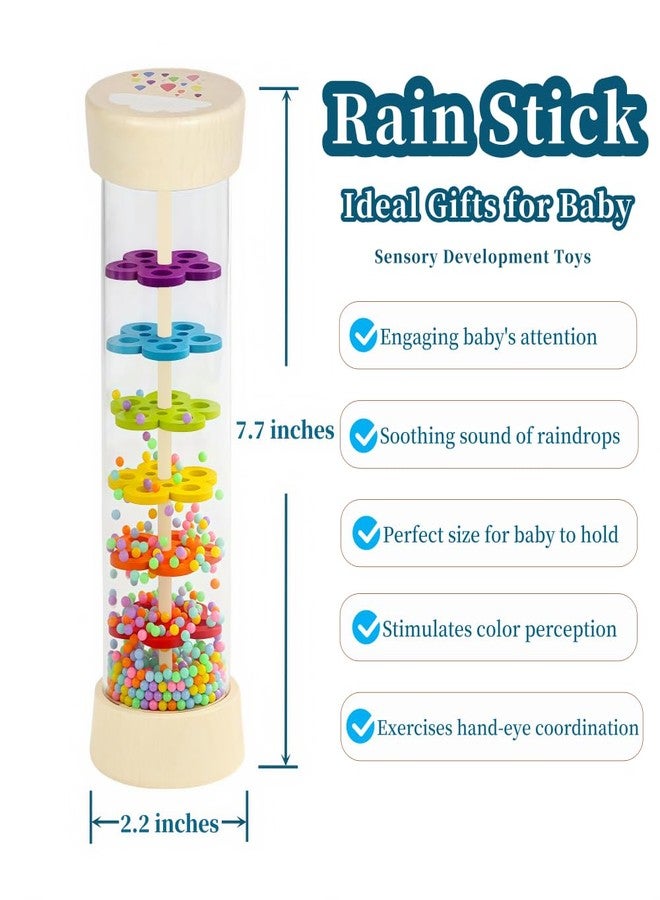 Oneshow Rainmaker Rain Sticks, Montessori Baby Toys for Babies 6-12 Months, 7.7" Wooden Rattle Shaker Sensory Developmental Toy, Rain Maker Toy for 6 7 8 9 12 Month Old Boys Girls Toddlers - Image 3